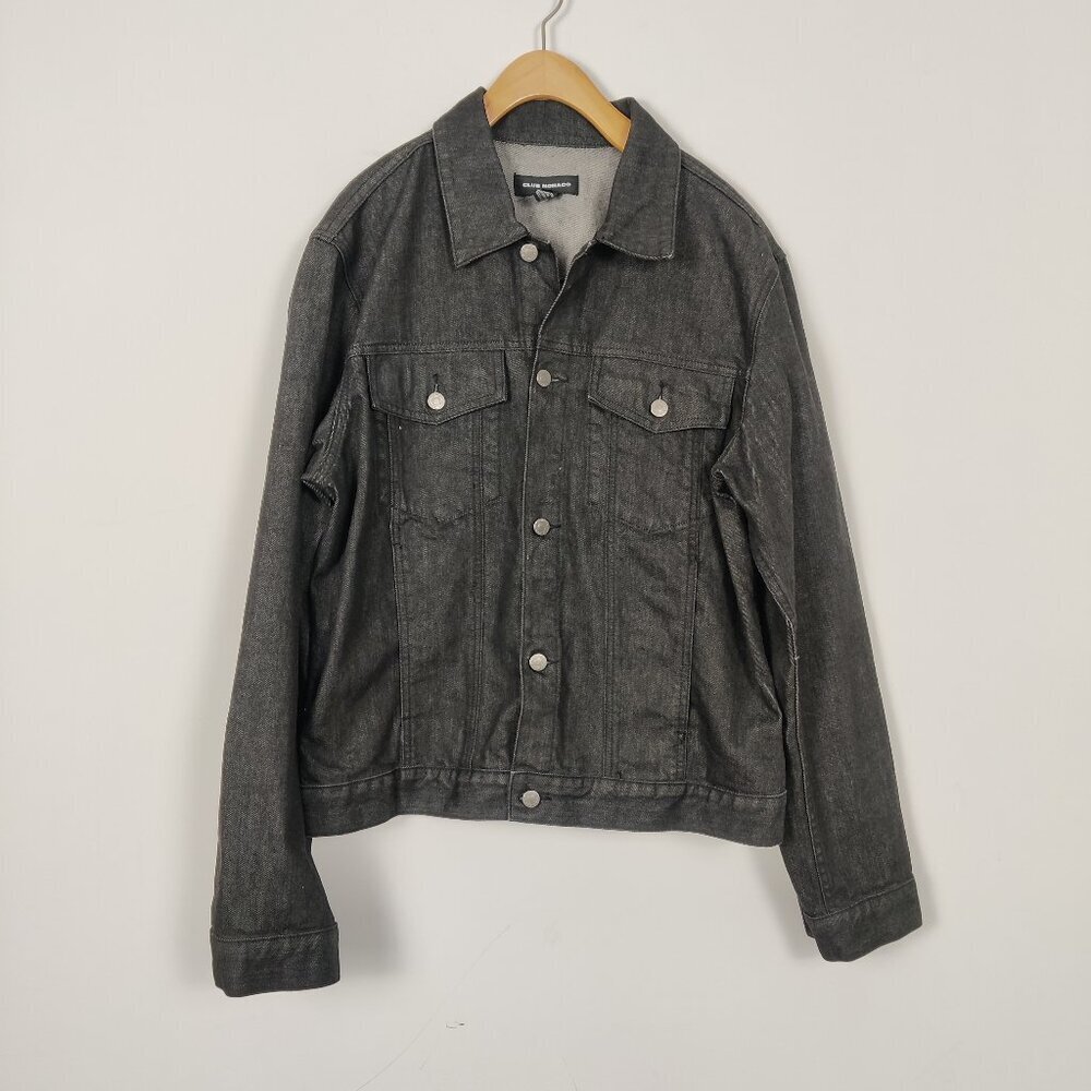 Club Monaco Men's Jean Jacket in Black Size XL 100% Cotton Denim